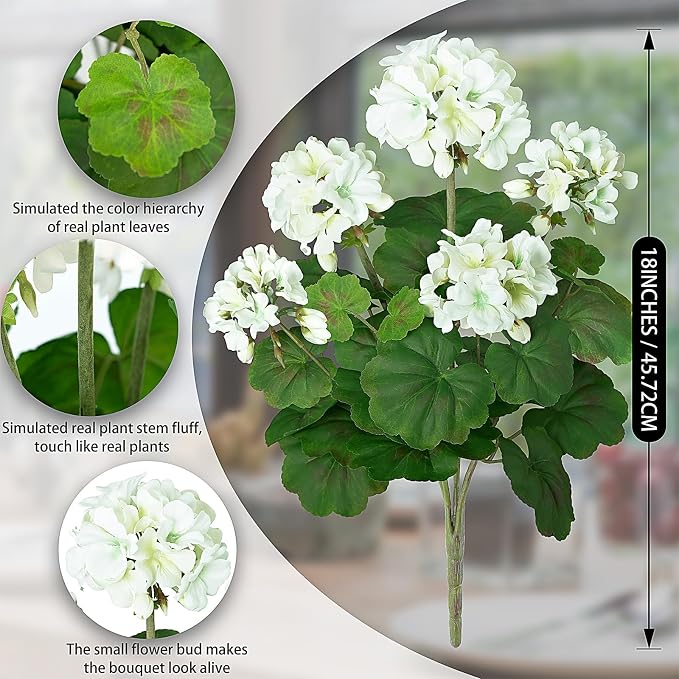FOREST PRINCE 18"Artificial Geraniums - Image 2