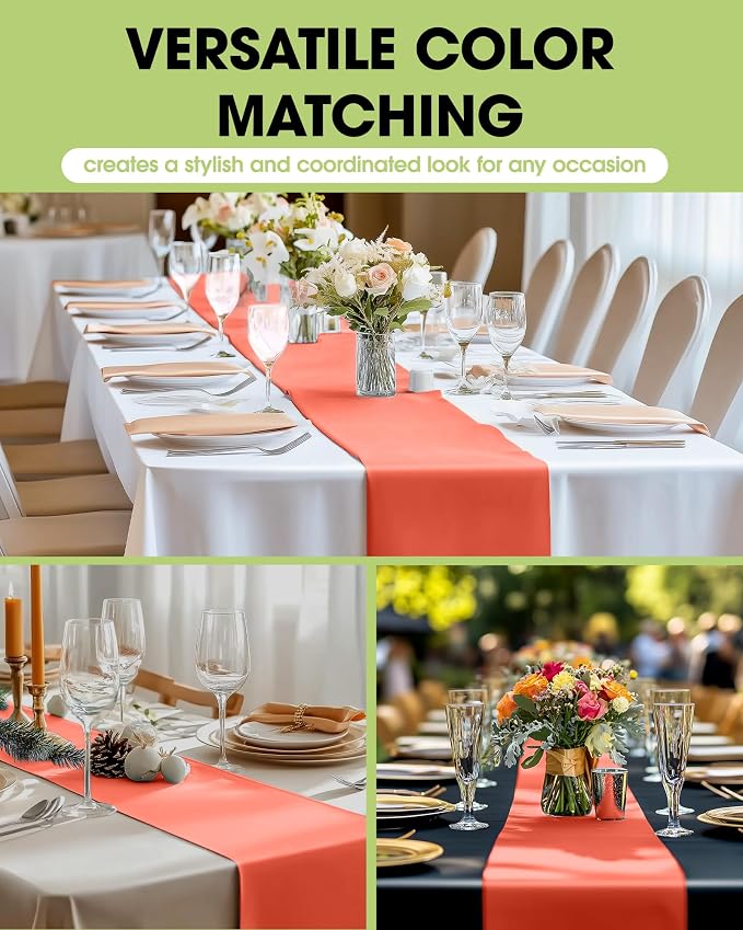 Pureegg Orange Plastic Table Runners - Image 2
