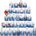 Fixwal 36 Blue Bud Vases Glass Bud Vase Set of 36, Small Vases by Fixwal