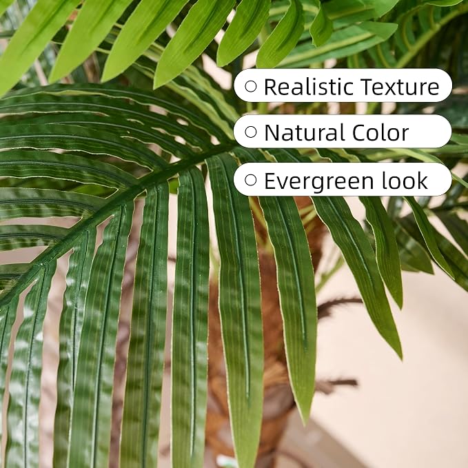 8.5ft Artificial Triple Phoenix Palm Tree | Thick Trunks, Outdoor UV Resistant - Image 3