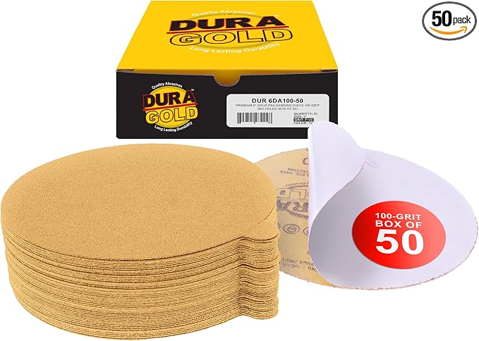 Dura-Gold Premium 6" Gold PSA Sanding Discs by Dura-Gold