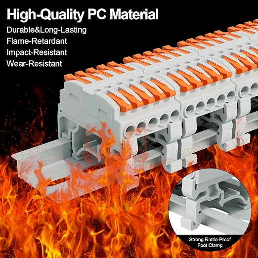 5Pcs DIN Terminal Blocks, 5 Conductor Splicing Connectors | 5 Conductor Compact - Image 4