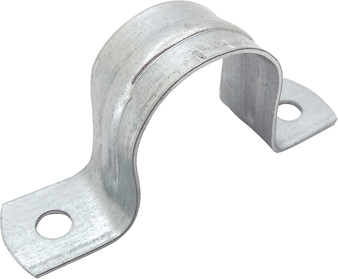 Rigid Pipe Strap Clamp Hanger, 2 Holes, Galvanized or PVC Pipes, IMC Conduit by Unknown