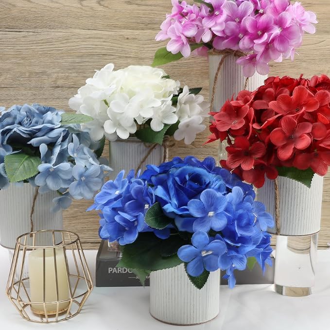 White Flower Table Centerpieces, Rose & Hydrangea - Image 7