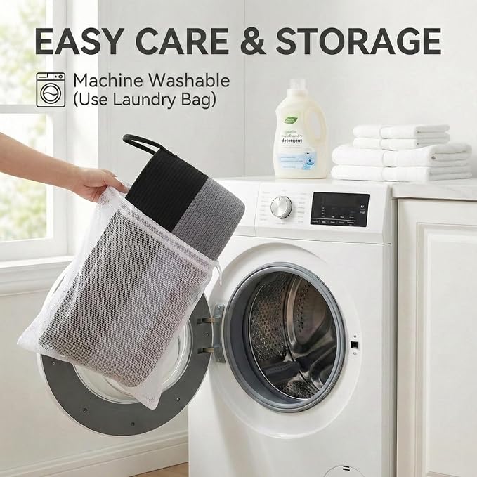 JMvicyroam 65L Extra Large Machine Washable Cotton Rope Blanket Basket | - Image 5