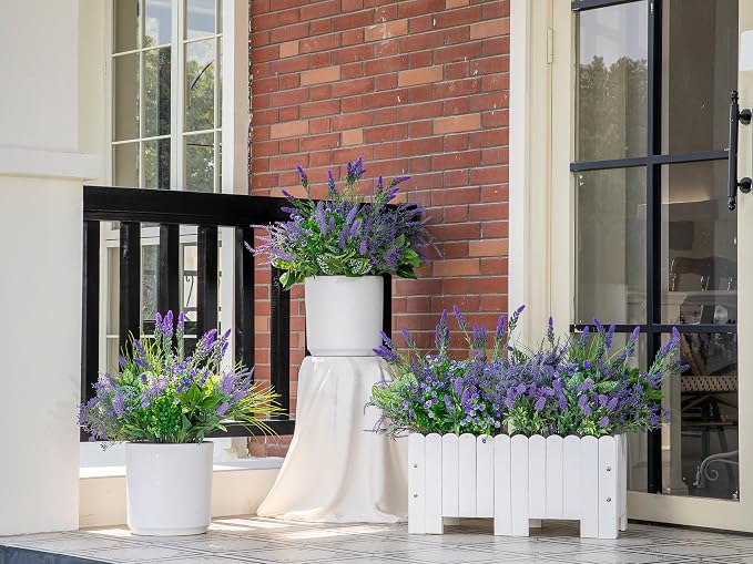 20PCS Artificial Plants Outdoor, Faux Lavender & Greenery Stems - Image 5
