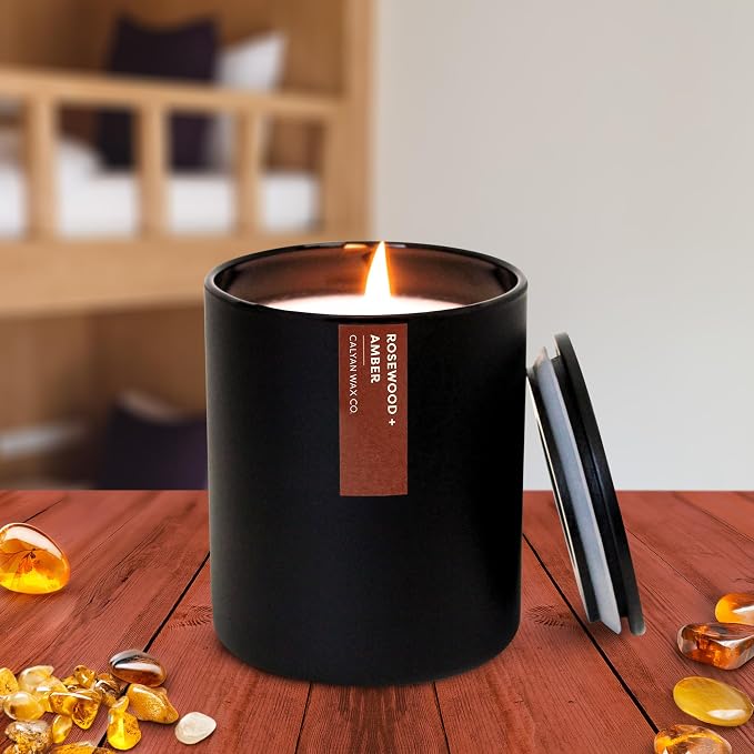 Rosewood & Amber Scented Candle - Image 6