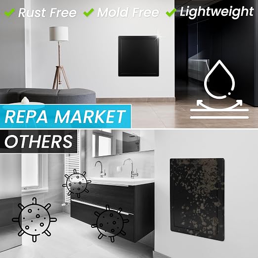 Repa Market 6 x 6 Access Panel for Drywall and Ceiling – Black ABS Plastic Door - Image 5