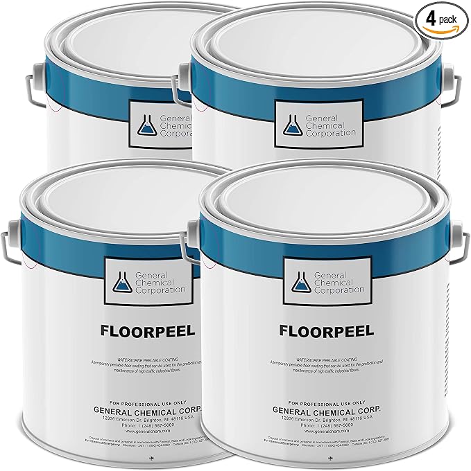 FloorPeel 4000 Clear Peelable Protective Coating for, 4 Gallon Case by Strippable+Coatings