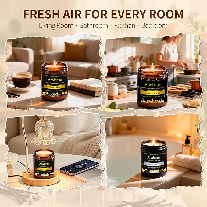 Vanilla Cream Odor Eliminating Candles, 7 oz Soy Scented Candle | Eliminates - Image 6