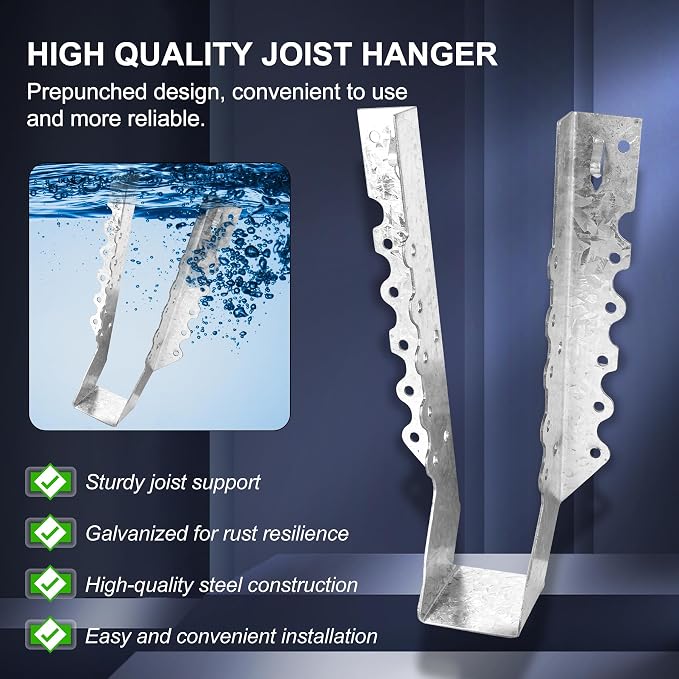 Joist Hangers 2x10 for Wood 18 Gauge Galvanized Face Mount Joist Hanger Bracket - Image 2
