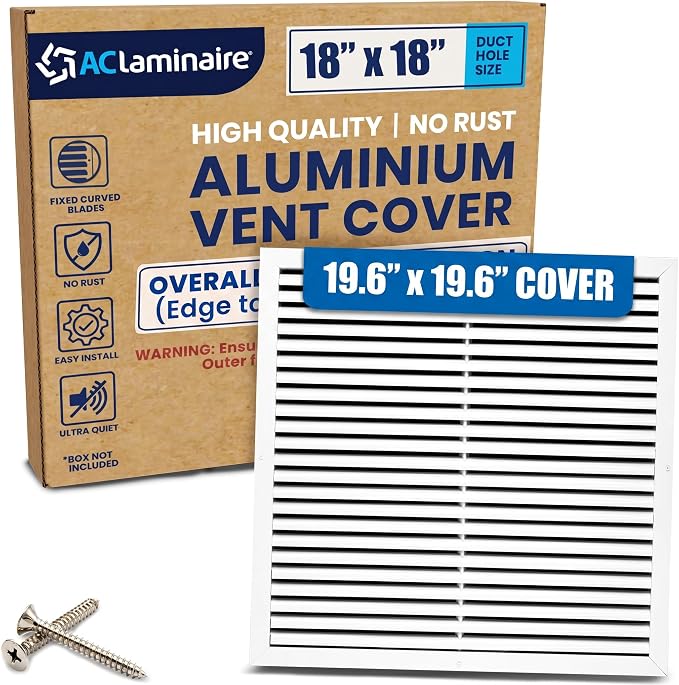 18x18 Aluminum Wall Ceiling Air Return Vent Cover HVAC Rustproof Grille by ACLAMINAIRE