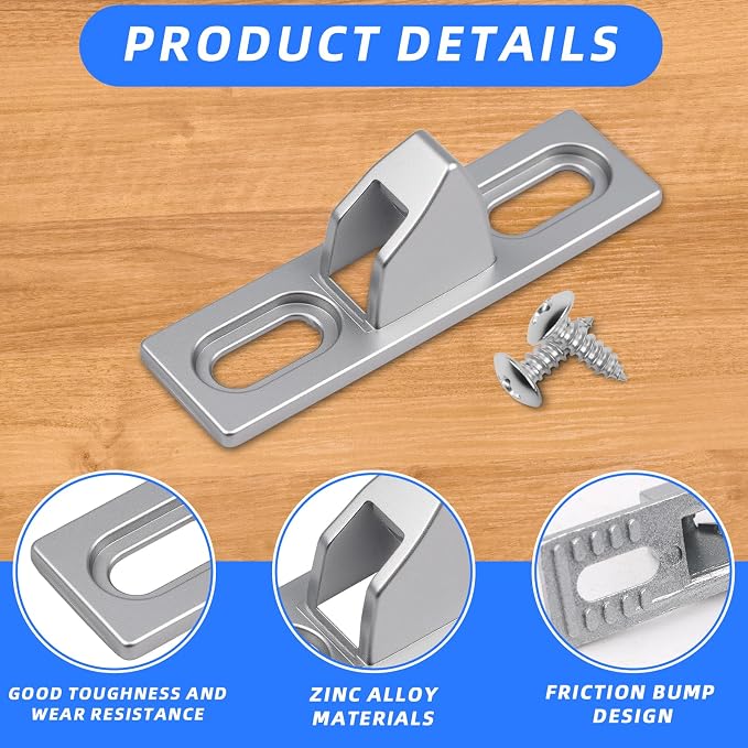 Sliding Door Keeper 1Set Chrome Plated Sliding Glass Lock - Image 3