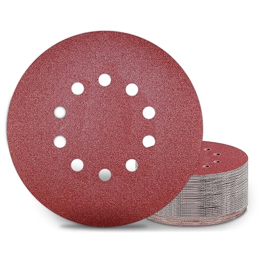 9 Inch 10 Holes Sanding Disc 80 Grit Drywall Sandpaper 30PCS by Awutzut