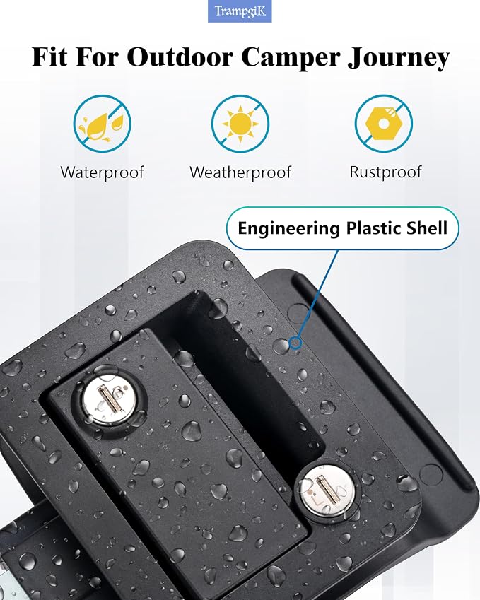 Engineering Plastic Camper Door Lock, RV Door Lock Replacement, Fit 3.65" x - Image 3