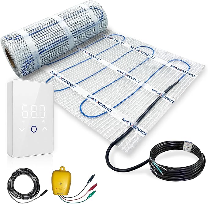 MAXKOSKO 15 sq ft Radiant Floor Heating System & Programmable Thermostat | 120V by MAXKOSKO