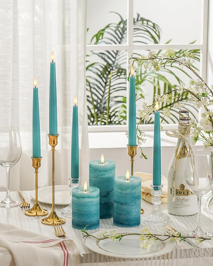 Stmarry Gradient Teal Flameless Candles - Image 7