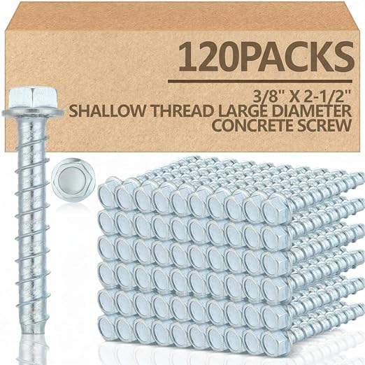 Tandefio 120 Pack 3/8 x 2-1/2" Concrete Anchors and Screw Kits Galvanized | by Tandefio