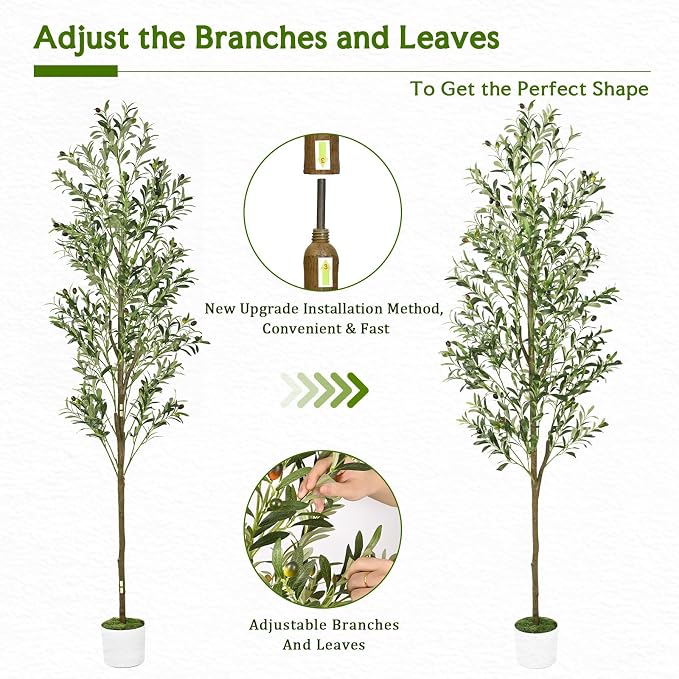 Artificial Olive Tree, 7FT Tall Faux Olive Trees - Image 5