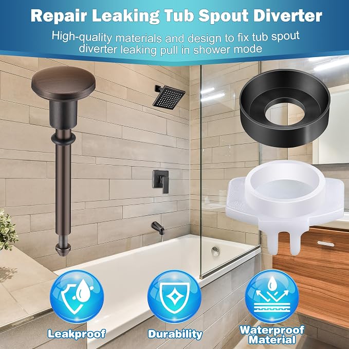 Enhon 2 Set Tub Spout Diverter Repair Kit | Includes 2 x Diverter Valve Stems - Image 6