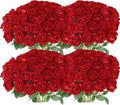 Hananona 100 Pcs Artificial Roses in Bulk, Fake Silk Roses Realistic Roses by HANANONA