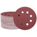 HARFINGTON 100 Pcs 5 Inch Sanding Discs 400 Grit Red Aluminum Oxide 8 Hole | by HARFINGTON