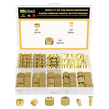Siptenk 180PCS 1/4" Brass Compression Sleeves Ferrules & Inserts & Nuts | by Siptenk