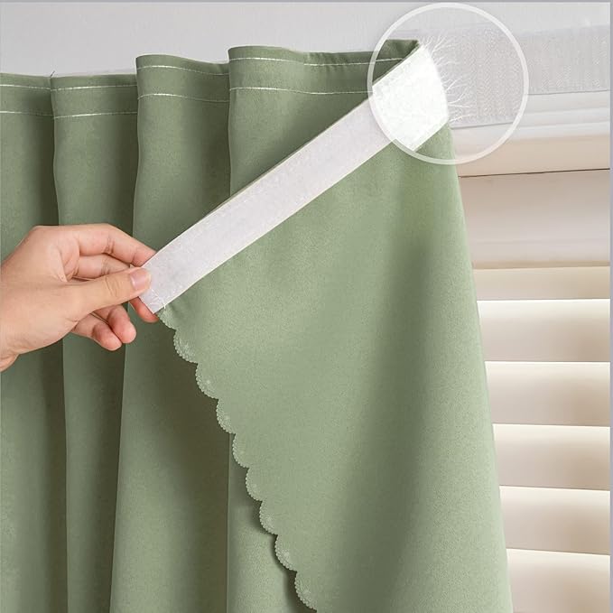 Self Adhesive Curtains, No Drilling Curtains, Easy Installation by gonnrly