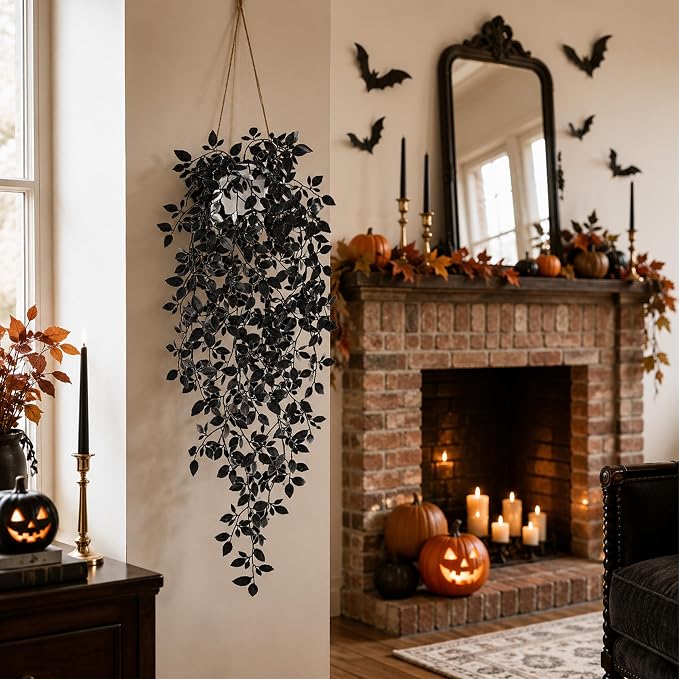 Der Rose Fake Hanging Plant for Halloween Bathroom Decor, Bookshelf Accent | - Image 3