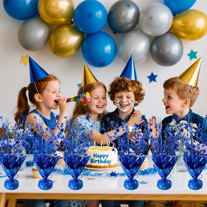 12 Pcs Metallic Foil Spray Centerpiece Party Star Table Decoration Brust - Image 2
