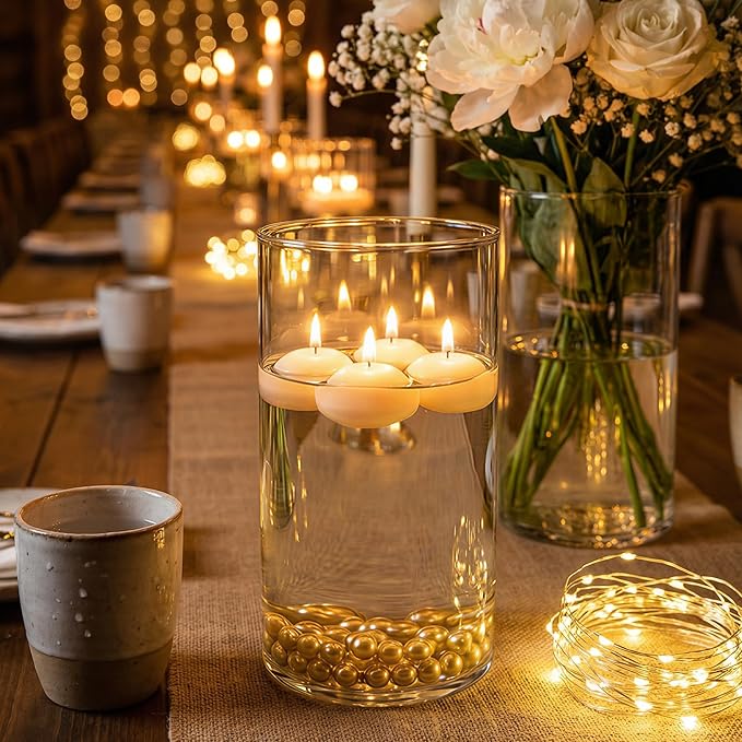 12pcs Glass Cylinder Vases for Centerpieces, 6 Inch Tall Flower Vase for - Image 4