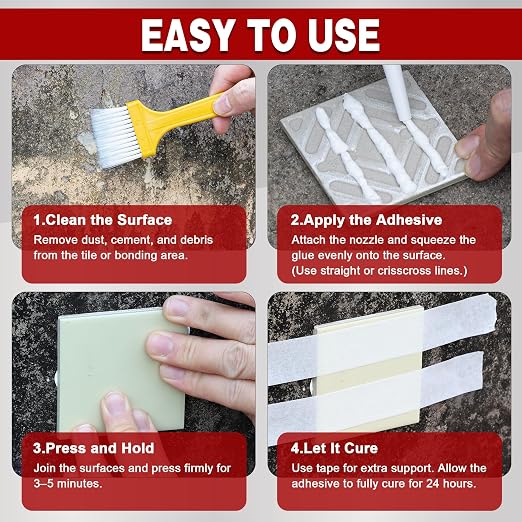 Construction Adhesive, 8.8 fl oz Heavy-Duty Waterproof Cement Glue | Strong - Image 7