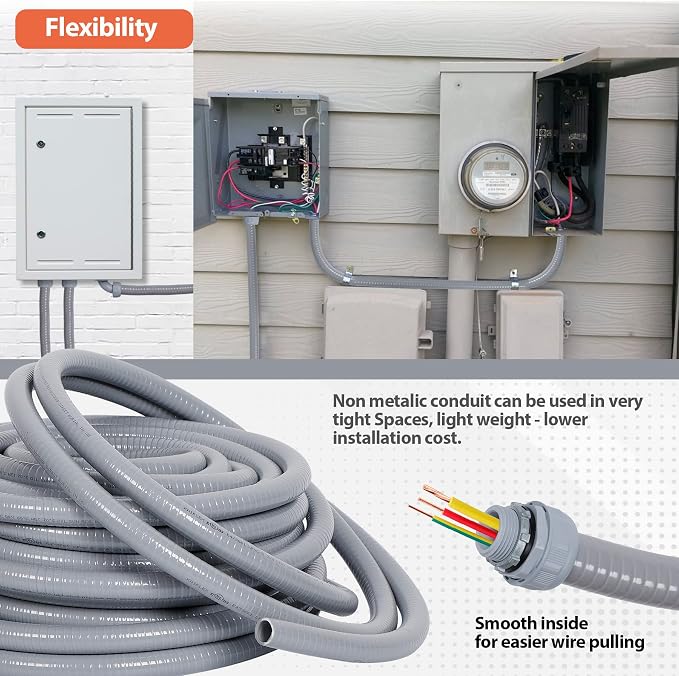 Liquid-Tight Conduit 1/2 100ft w/UL Certification | Flexible Electrical Conduit - Image 6