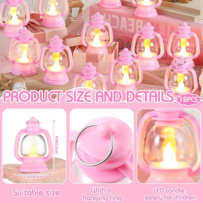 Ferraycle 12 Pcs Mini Lantern Decor 4 Inch Western Lantern Table Centerpiece - Image 2