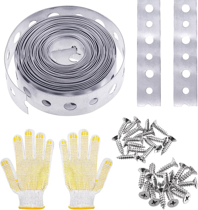 Swpeet 32Pcs 3/4-Inch x 10-Feet 27-Gauge Galvanized Metal Pipe Strap by Swpeet