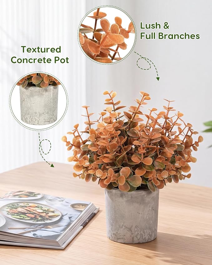 Velener Small Fake Eucalyptus Plant Artificial Potted Plants Indoor - Image 3