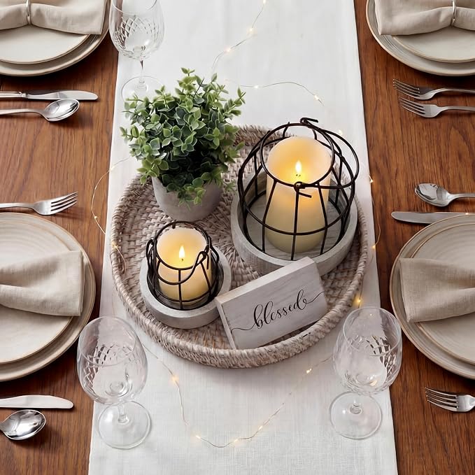 Modern Rustic Farmhouse Candle Lantern Set of 5 - Image 6