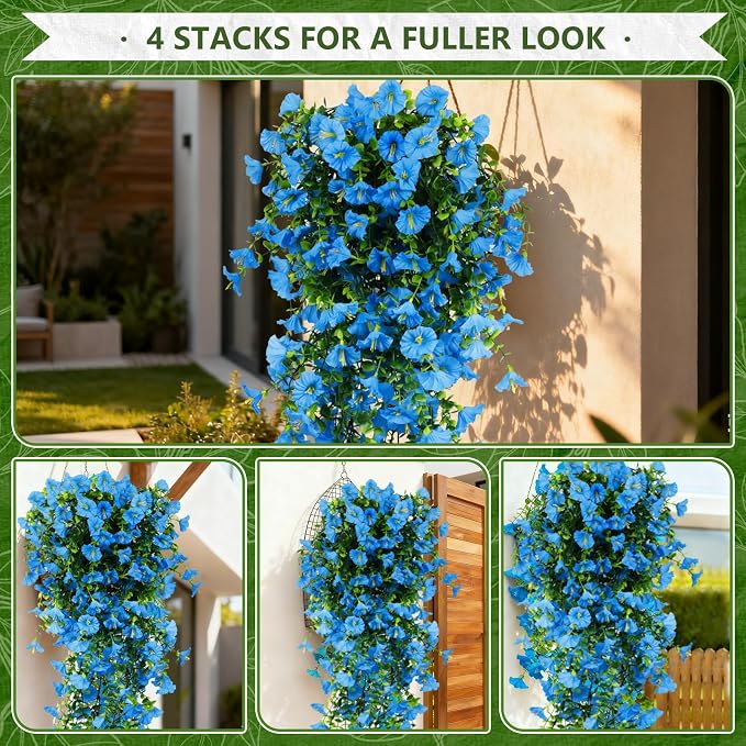 4-Pack Fake Hanging Plants, Faux Hanging Plant Artificial Greenery - Image 5