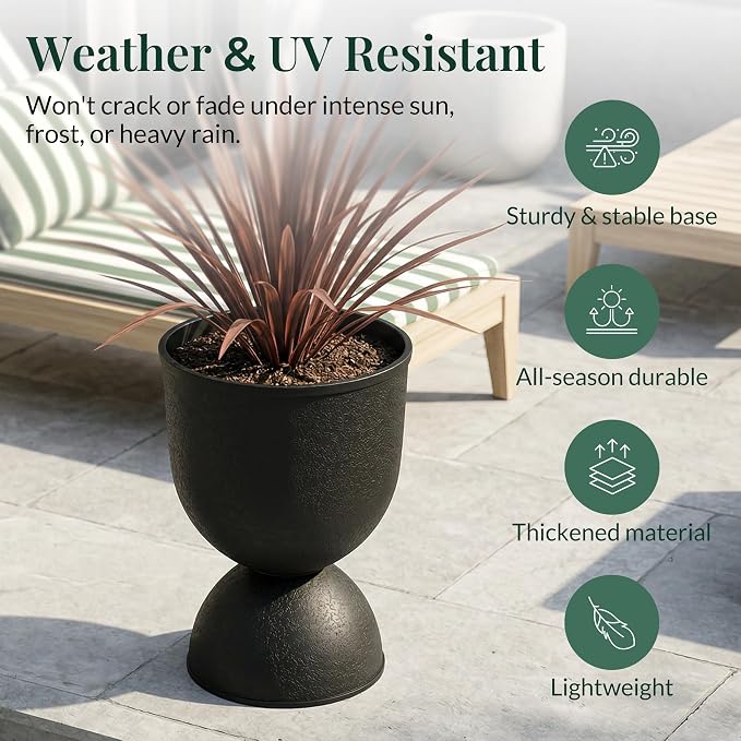 KOL Planters Flower Pots, Plastic Urn Planters - Image 5