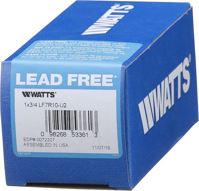 Watts LF7R Lead-Free Brass Dual Check Valve Backflow Preventer 1" x 3/4" - Image 5