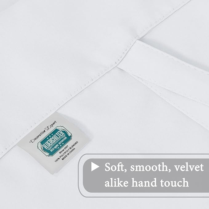 H.VERSAILTEX Pure White Curtain Thermal Insulated Tie Up Window Shade Light - Image 6