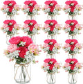 12 Sets Mason Jar Flowers Centerpiece Table Decorations, Artificial Peony by Zeyune