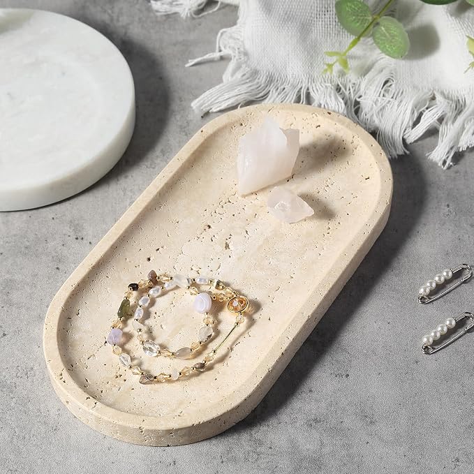 Natural Marble Tray for Bathroom Counter, Vanity Tray Stone Trays for Home - Image 5