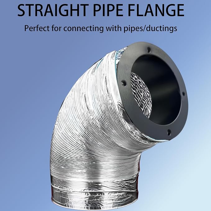 6 Inch Black Plastic Duct Connector Flange, ABS Straight Pipe Fitting - Image 3