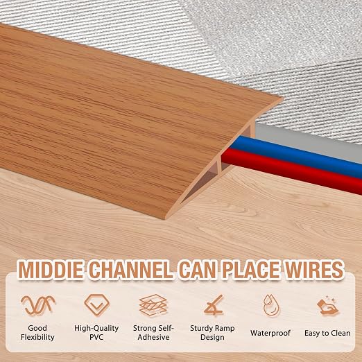 Floor Transition Strip Self Adhesive Vinyl Door Threshold Strip | Rubber - Image 3