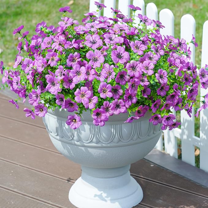 florisso Artificial Flowers for Outdoors Daisy 12 Bundles for Home | Faux - Image 3