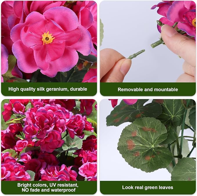Artificial Geranium Fake Flowers - Image 8