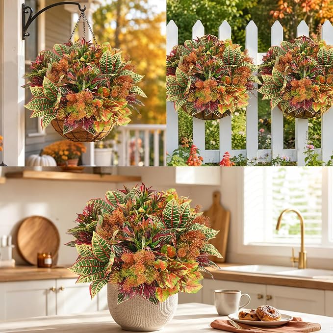 Fall Flowers Artificial for Outdoors, Fake Flowers Fall Greenery for Outside - Image 9