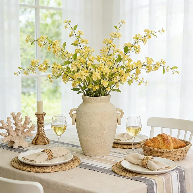 Ceramic Vase with Handles, 9.3 Inch Tall Vase - Image 6