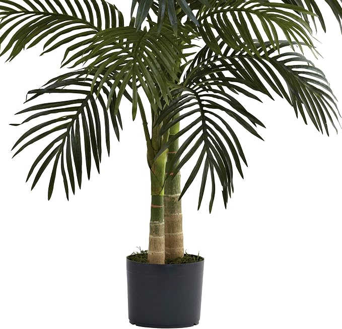 Nearly Natural 4 ft Artificial Golden Cane Palm Tree - Image 6